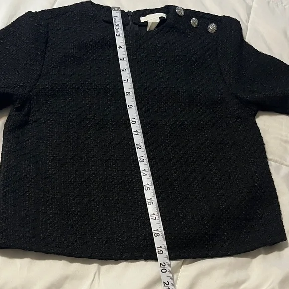 H&M Black Blouse with Silver Shoulder Buttons - Picture 8 of 10